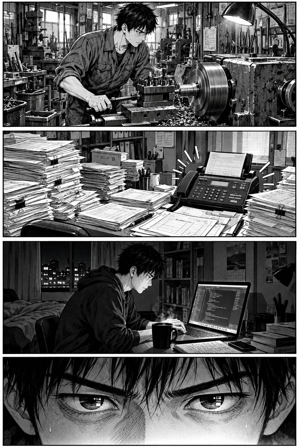 高橋 蓮氏のストーリー 第1話「町工場の夜」